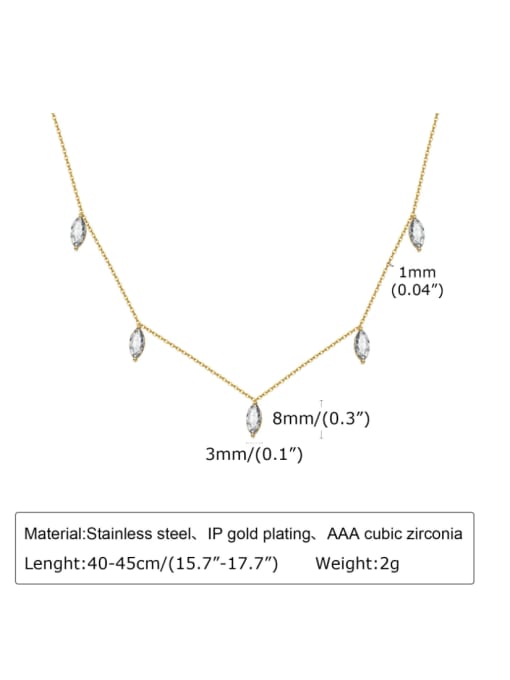CONG Stainless steel Cubic Zirconia Geometric Minimalist Necklace 3