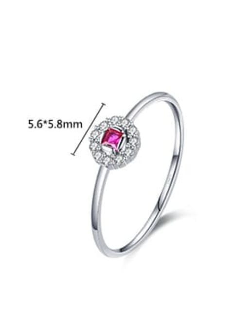 MODN 925 Sterling Silver Cubic Zirconia Round Minimalist Band Ring 3