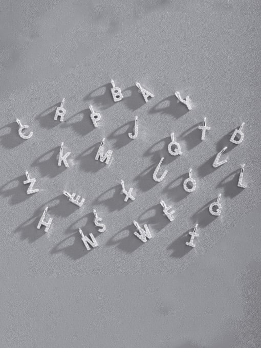 A single pendant 925 Sterling Silver Cubic Zirconia Dainty Letter Pendant