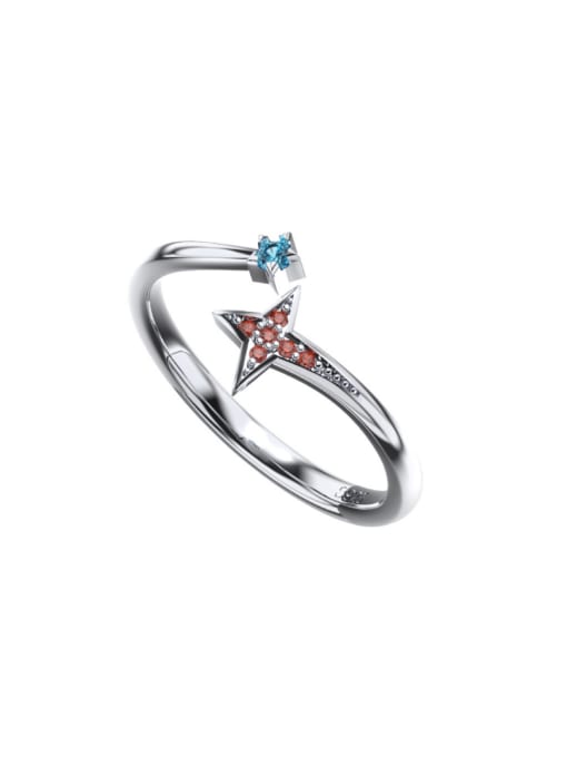 RINNTIN 925 Sterling Silver Cubic Zirconia Cross Minimalist Band Ring 4