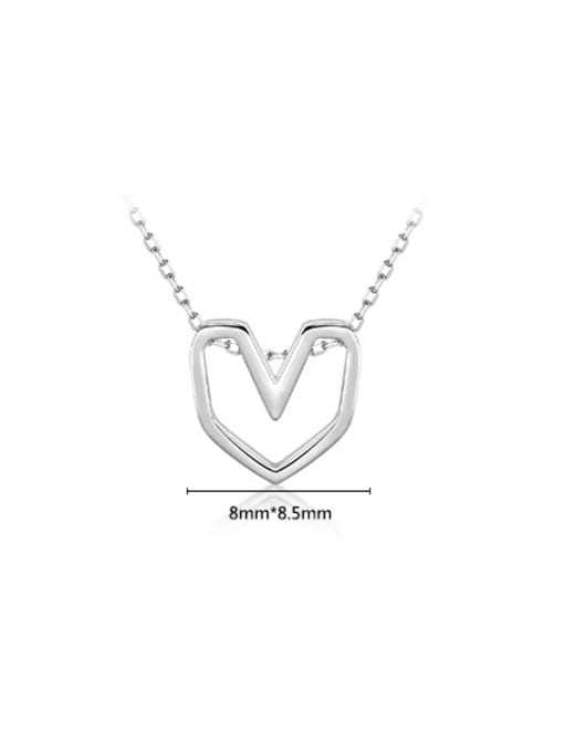 MODN 925 Sterling Silver Minimalist Hollow Heart Pendant Necklace 2