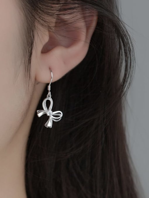 Rosh 925 Sterling Silver Butterfly Minimalist Hook Earring 1