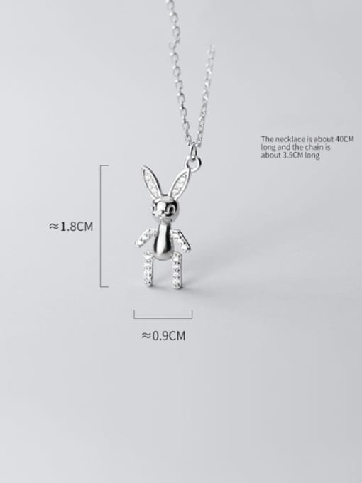 Rosh 925 Sterling Silver Cute doll rabbit Pendant Necklace 3