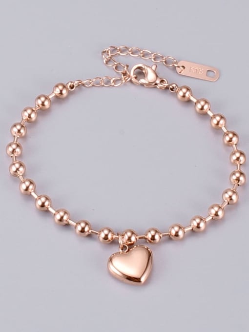A TEEM Titanium Smooth Heart Trend Beaded Bracelet