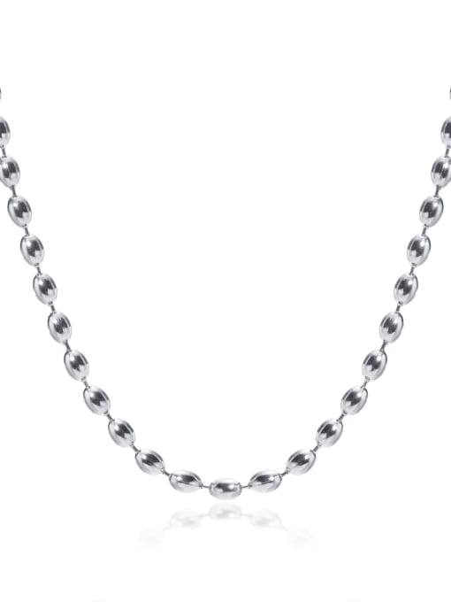 5MM steel color 50+ 5CM Titanium Steel Geometric Minimalist Beaded Necklace