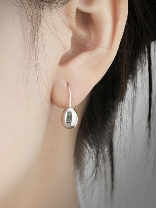 DAKA 925 Sterling Silver Water Drop Minimalist Hook Earring 1