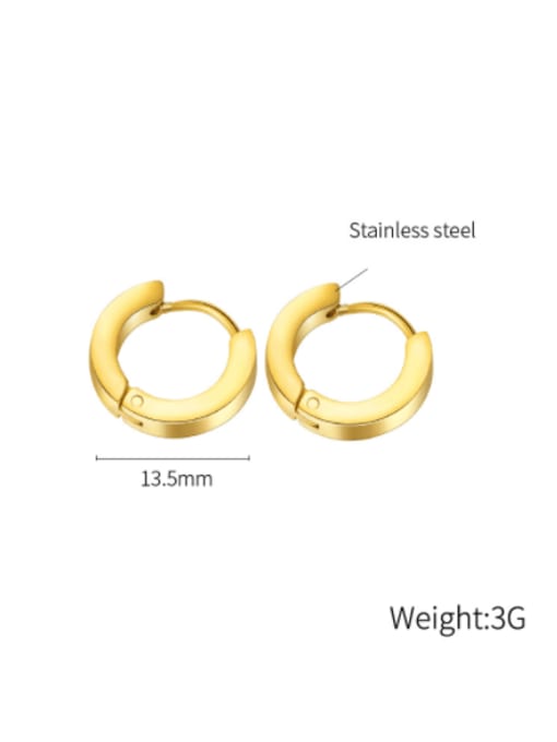 Open Sky Titanium Steel Round Minimalist Huggie Earring 2