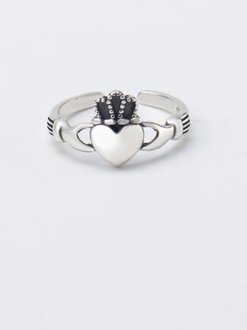 XBOX 925 Sterling Silver Vintage Heart Carrot Band Ring 1