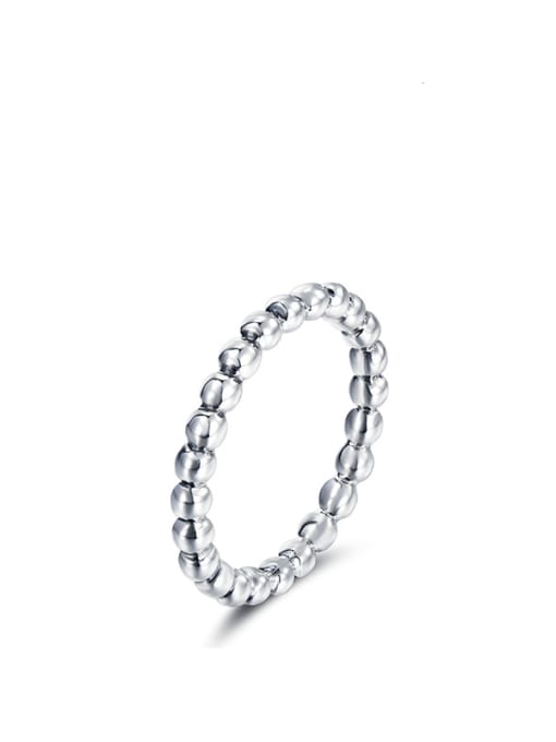 MODN 925 Sterling Silver Round Minimalist Bead Ring 0