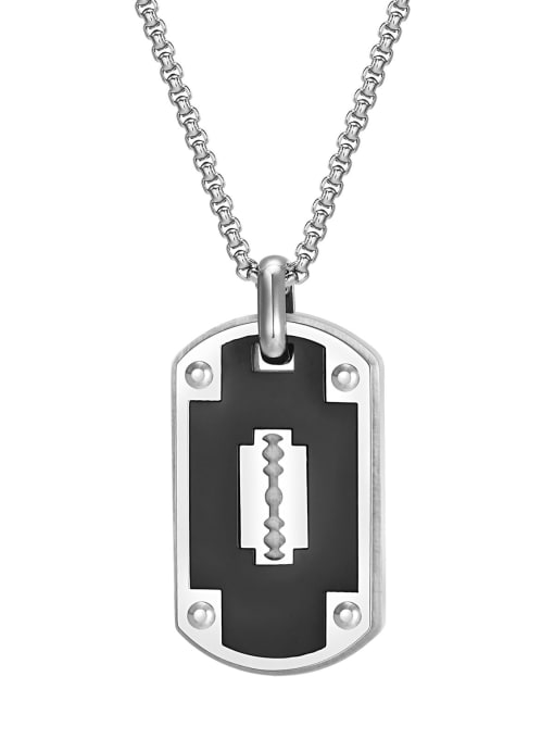 PN 1938S 1 pendant without chain Stainless steel Geometric Hip Hop Long Strand Necklace