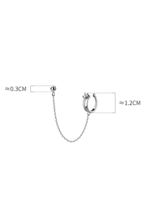 Rosh 925 Sterling Silver Cubic Zirconia Tassel Minimalist Single Earring (Single-Only One) 2