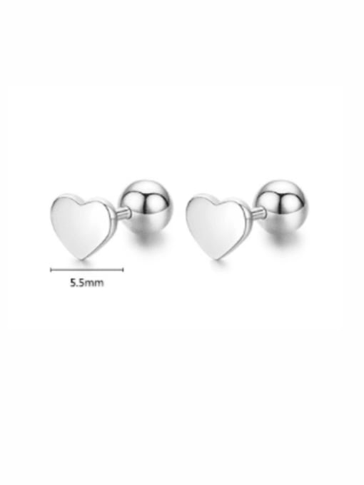 MODN 925 Sterling Silver Heart Statement Stud Earring 2