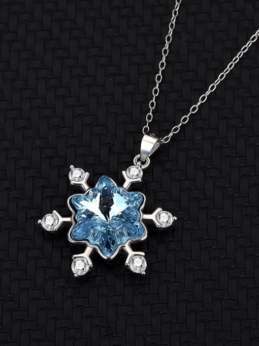 BC-Swarovski Elements 925 Sterling Silver Austrian Crystal Flower Dainty Necklace 3