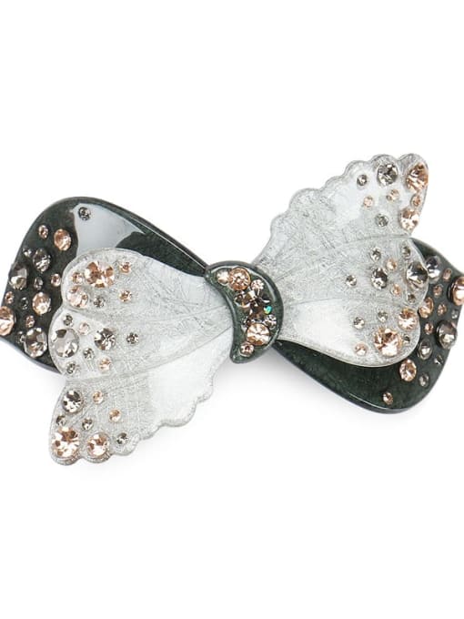 green Cellulose Acetate Cute Butterfly Zinc Alloy Spring clip Hair Barrette