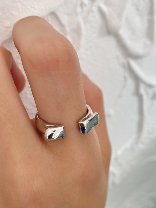 Boomer Cat 925 Sterling Silver Geometric Vintage Band Ring 1