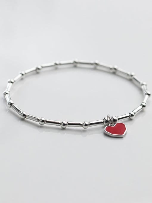Rosh 925 Sterling Silver Enamel Heart Minimalist Bracelet 2