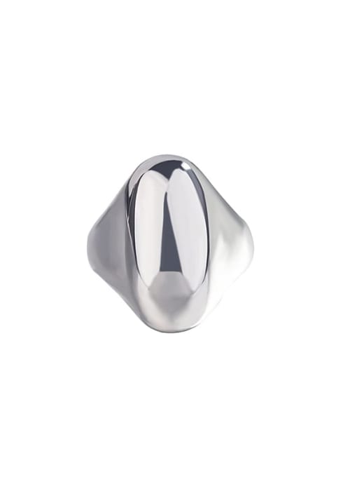 HAHN 925 Sterling Silver Smooth Geometric Minimalist Band Ring 0