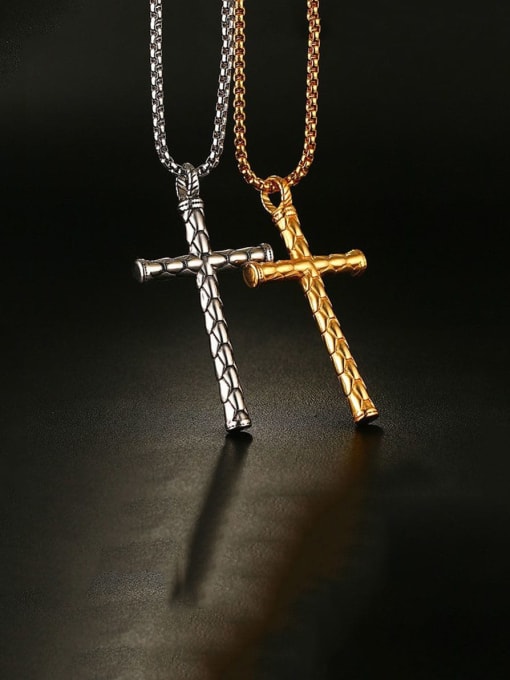 CONG Stainless Steel Cross Minimalist Regligious Necklace