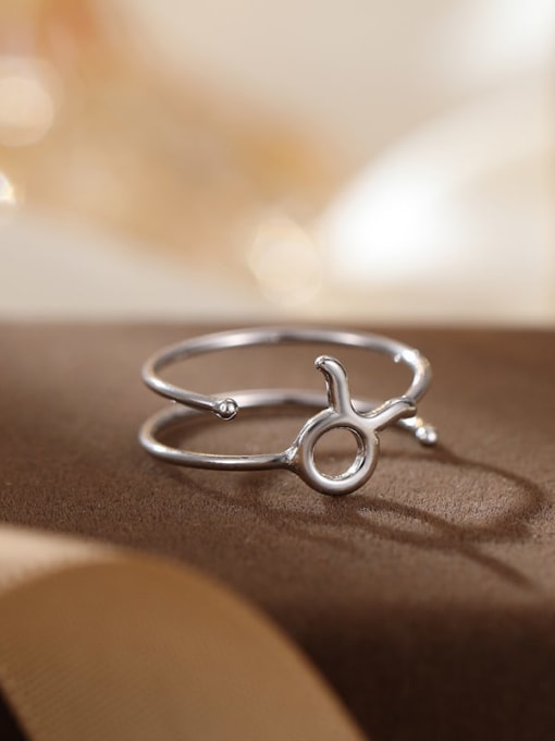 RS1048 【 Taurus Platinum 】 925 Sterling Silver Constellation Dainty Band Ring
