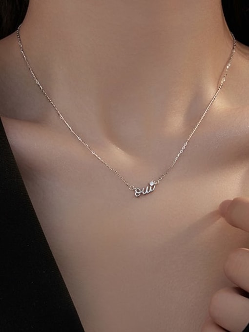 BeiFei Minimalism Silver 925 Sterling Silver Letter Minimalist Necklace 1