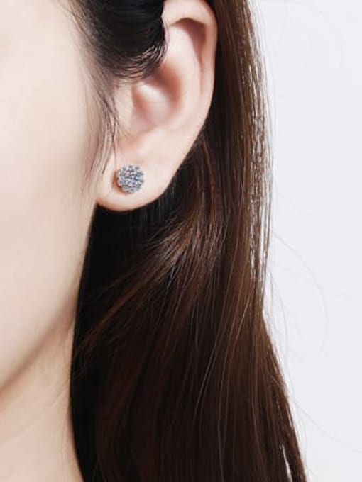 MOISS Sterling Silver Moissanite Flower Dainty Stud Earring 3