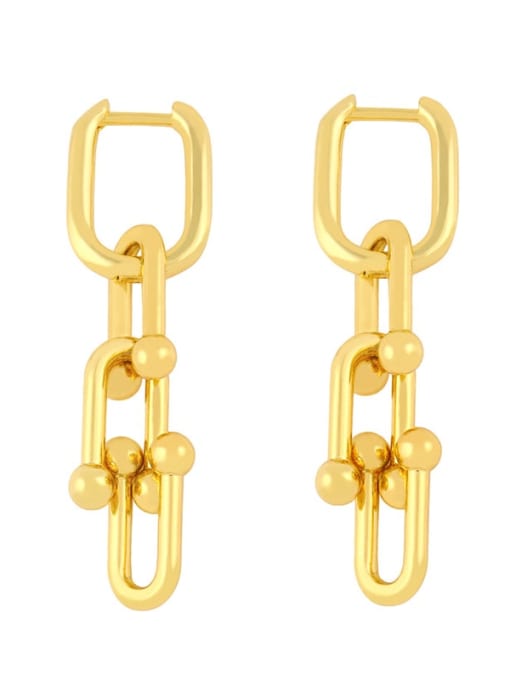 gold Brass Hollow Geometric Vintage Drop Earring