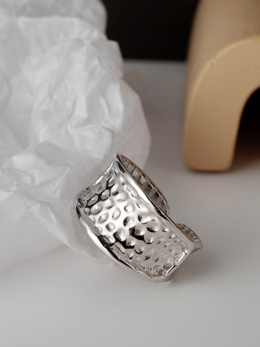 JENNY 925 Sterling Silver Geometric Vintage Band Ring 2