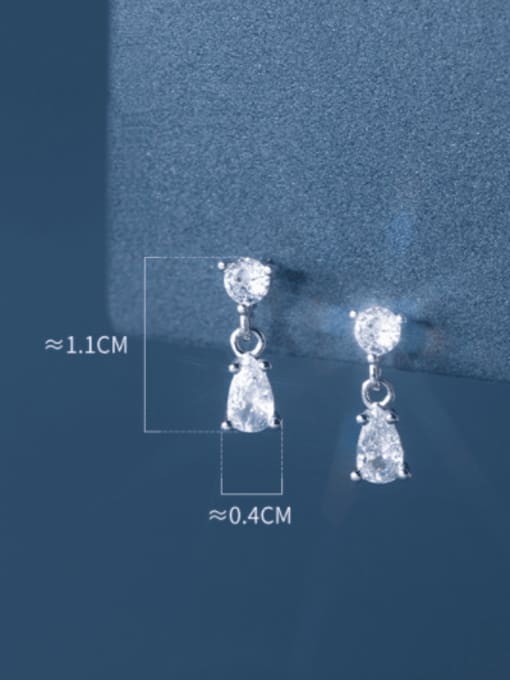 Rosh 925 Sterling Silver Cubic Zirconia Water Drop Dainty Drop Earring 4
