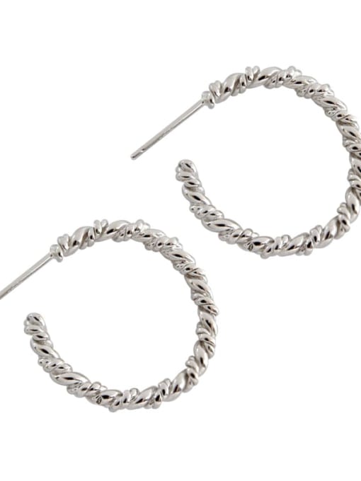 DAKA 925 Sterling Silver Geometric Vintage Hoop Earring 4