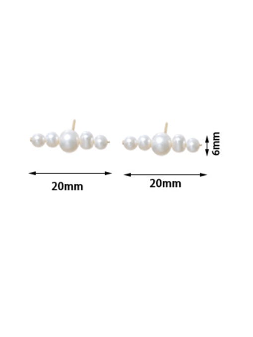 RAIN Brass Freshwater Pearl Geometric Minimalist Stud Earring 3
