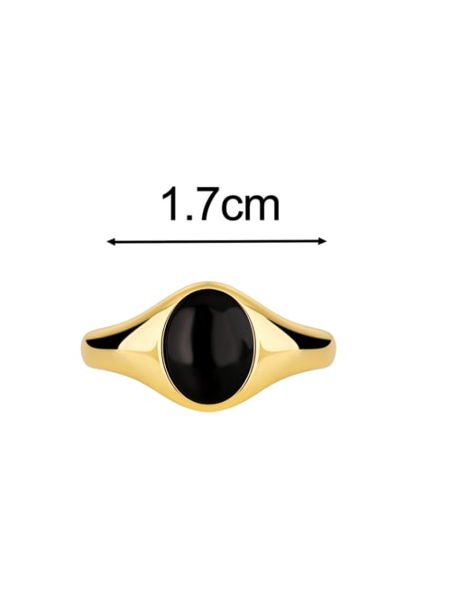 CHARME Brass Enamel Geometric Minimalist Band Ring 2