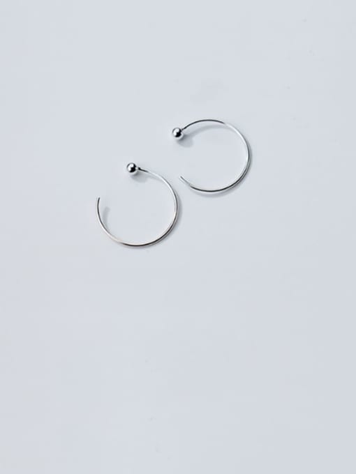 Rosh 925 Sterling Silver Round Minimalist Hoop Earring