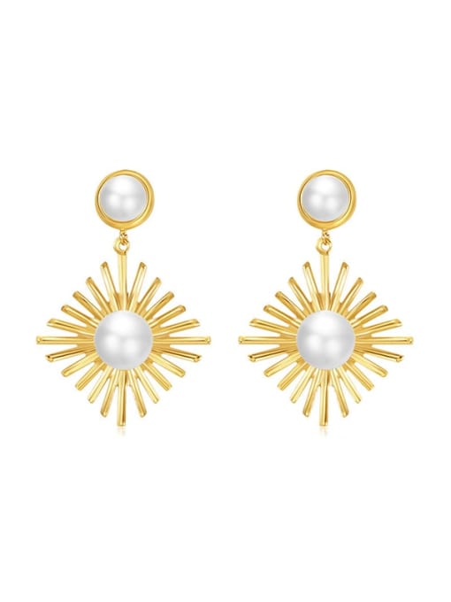Imitation pearl earrings Alloy Imitation Pearl Geometric Minimalist Drop Earring