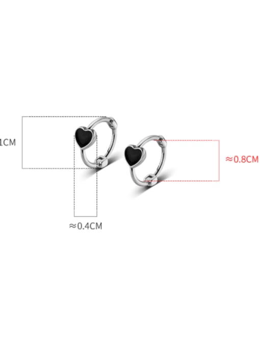 Rosh 925 Sterling Silver Enamel Heart Minimalist Huggie Earring 3