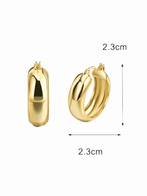 CHARME Brass Smooth  Geometric Minimalist Huggie Earring 2