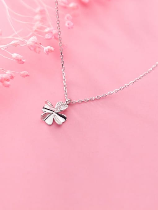 Rosh 925 Sterling Silver Simple fashion flower pendant Necklace 1
