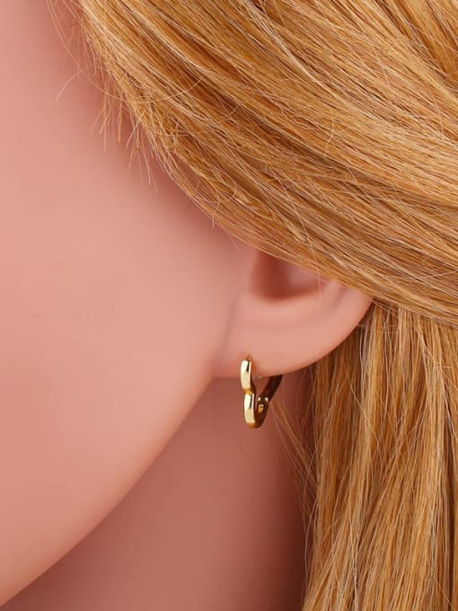 CC Brass Hollow Geometric Minimalist Stud Earring 1