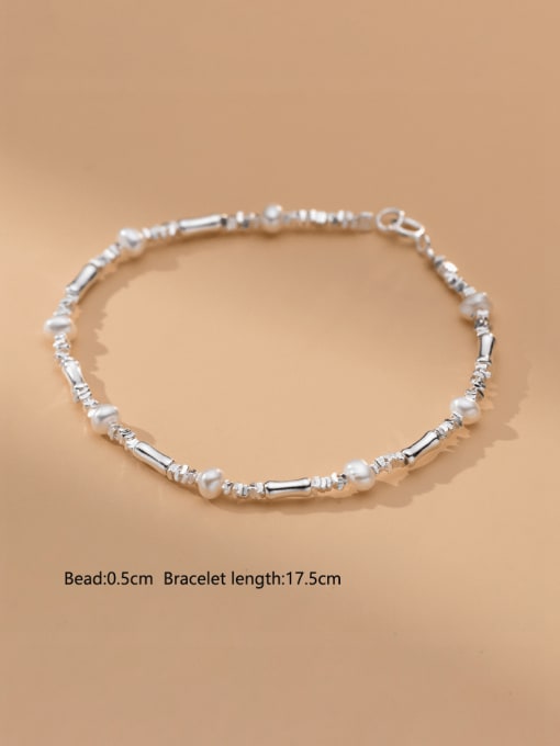 Rosh 925 Sterling Silver Bead Geometric Minimalist Beaded Bracelet 2