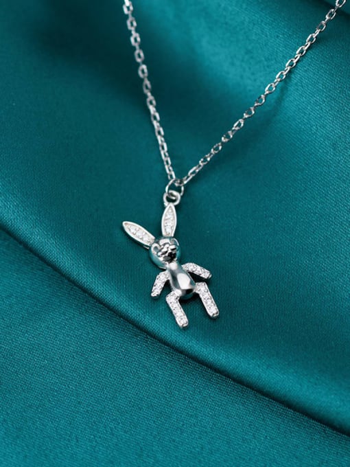 Rosh 925 Sterling Silver Cute doll rabbit Pendant Necklace 1
