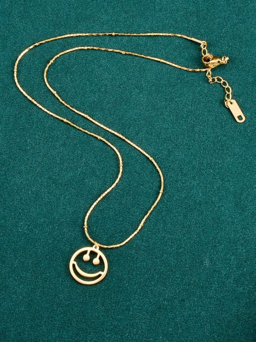 A TEEM Titanium Steel Smiley Minimalist Necklace