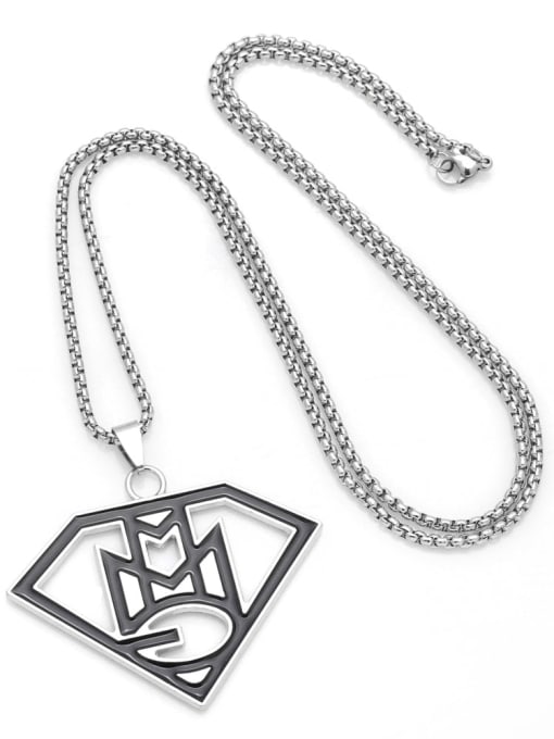 CC Brass Chain Alloy Pendant  Geometric Hip Hop Long Strand Necklace 0