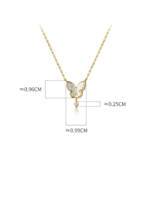 Rosh 925 Sterling Silver Shell Butterfly Minimalist Necklace 3