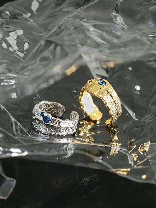 DAKA 925 Sterling Silver Irregular Artisan Band Ring 1