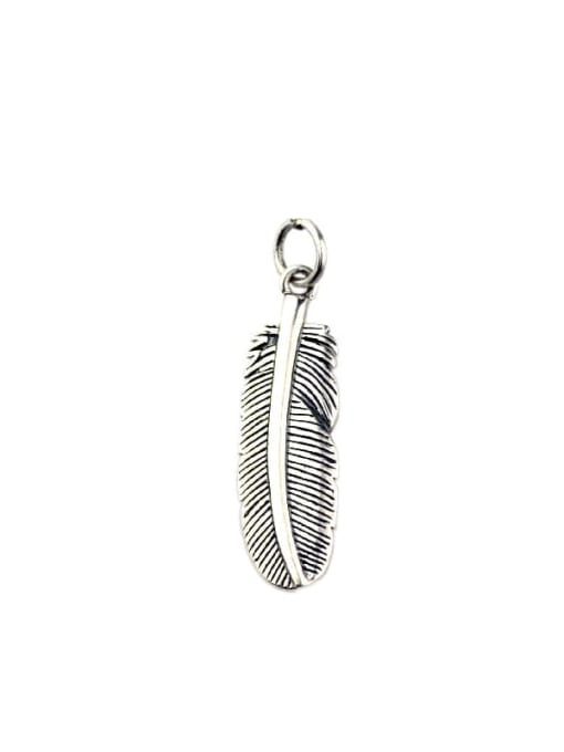 SHUI Vintage Sterling Silver With Vintage Feather Pendant Diy Accessories 0