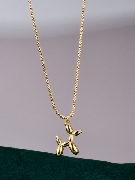 A TEEM Titanium Cute  Smooth Dog pendant Necklace 0
