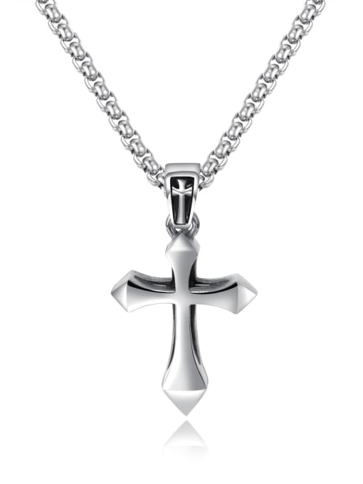Open Sky Titanium Cross Minimalist Regligious Necklace