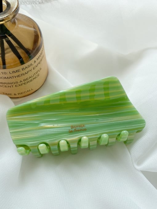 Stripe green 8.6cm Cellulose Acetate Trend Geometric Alloy Multi Color Jaw Hair Claw