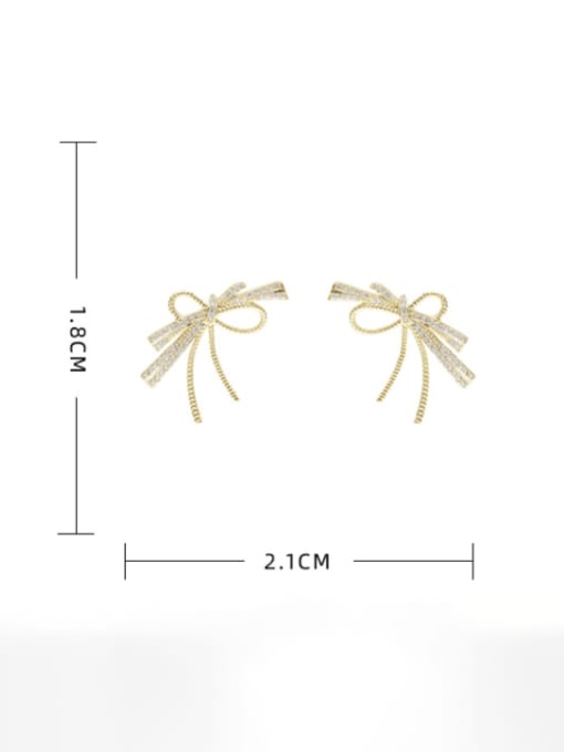 Luxu Brass Cubic Zirconia Butterfly Minimalist Stud Earring 3