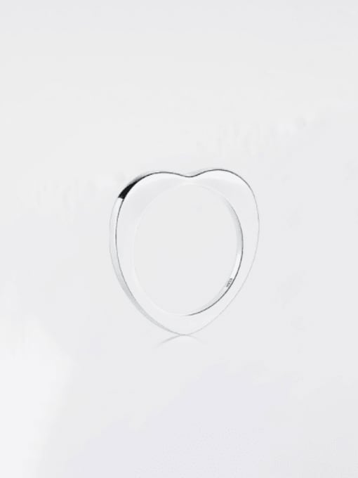 MODN 925 Sterling Silver Hollow Heart Minimalist Band Ring 1