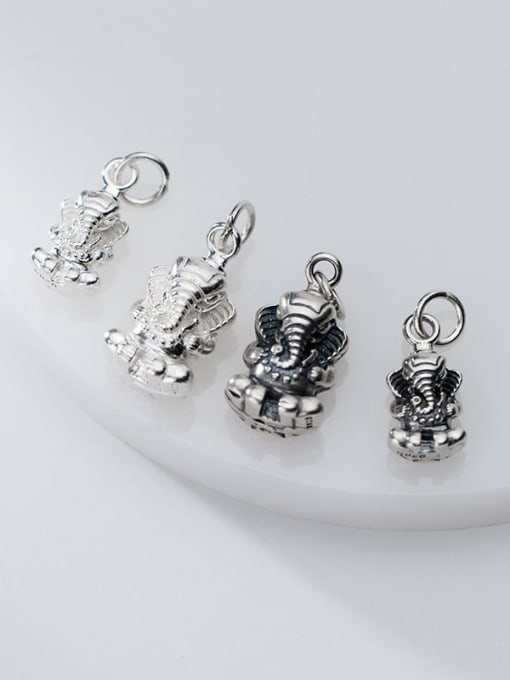 FAN 925 Sterling Silver With Hollow Elephant Pendant Diy Accessories 2